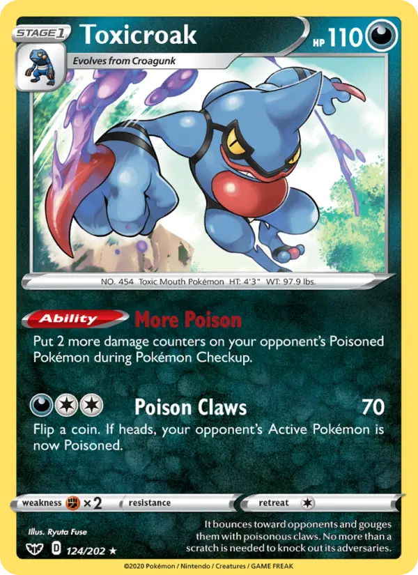 Toxicroak — Sword & Shield card #124