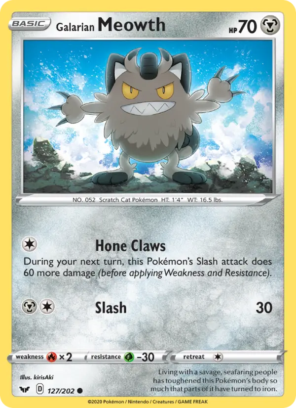 Galarian Meowth — Sword & Shield card #127