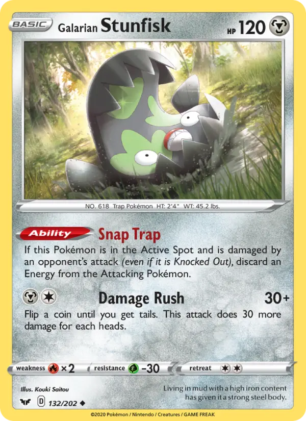 Galarian Stunfisk — Sword & Shield card #132