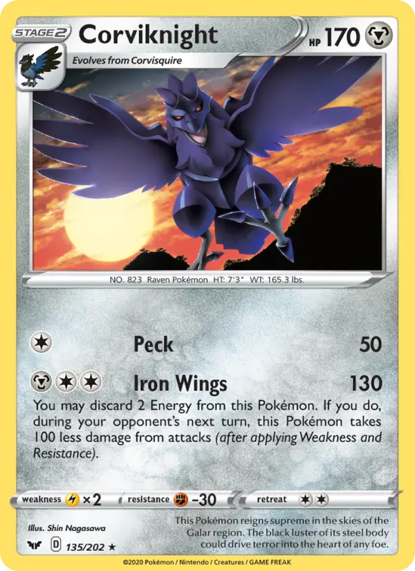 Corviknight — Sword & Shield card #135