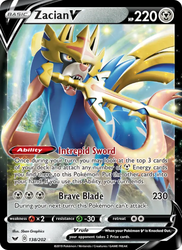 Zacian V — Sword & Shield card #138