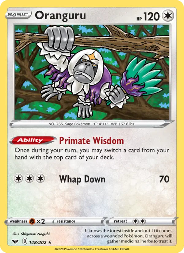 Oranguru — Sword & Shield card #148