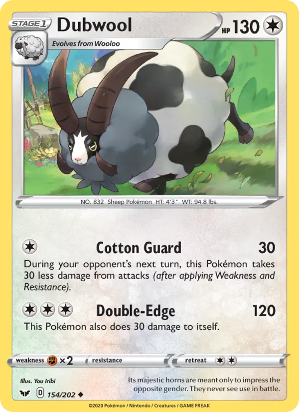 Dubwool — Sword & Shield card #154