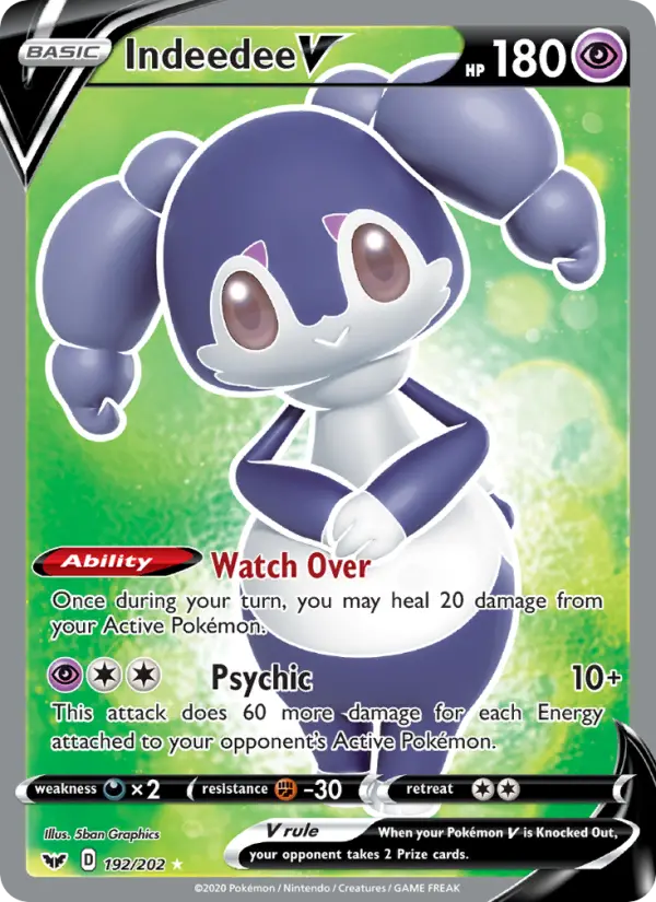 Indeedee V — Sword & Shield card #192