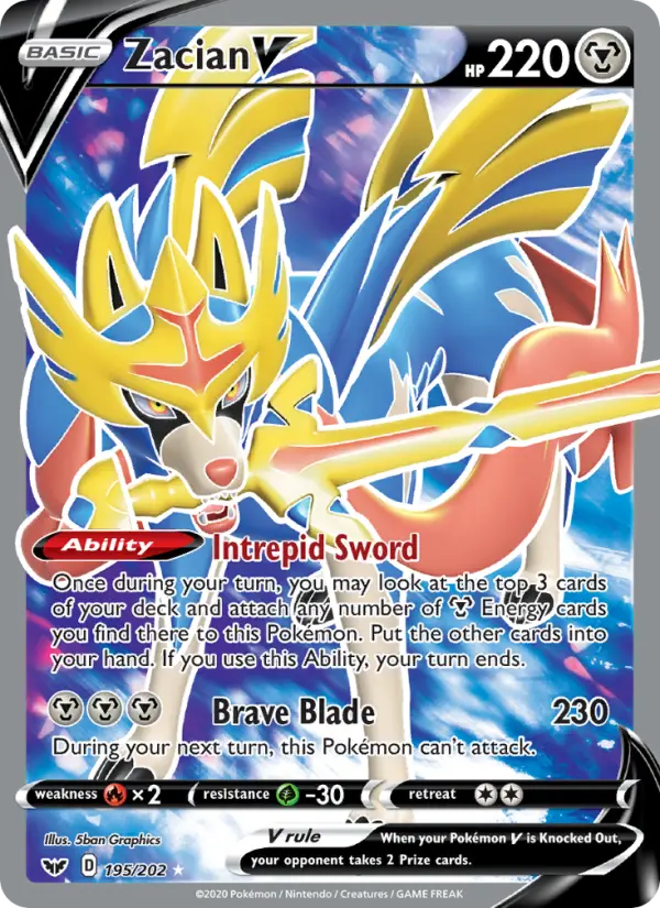 Zacian V — Sword & Shield card #195