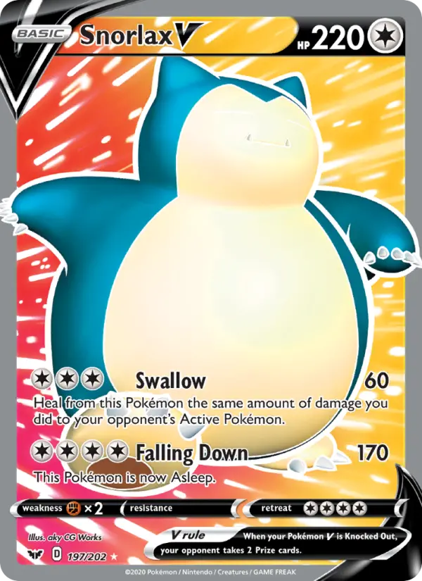 Snorlax V — Sword & Shield card #197
