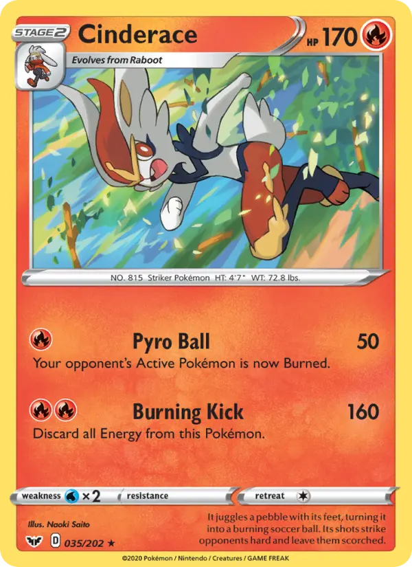 Cinderace — Sword & Shield card #35