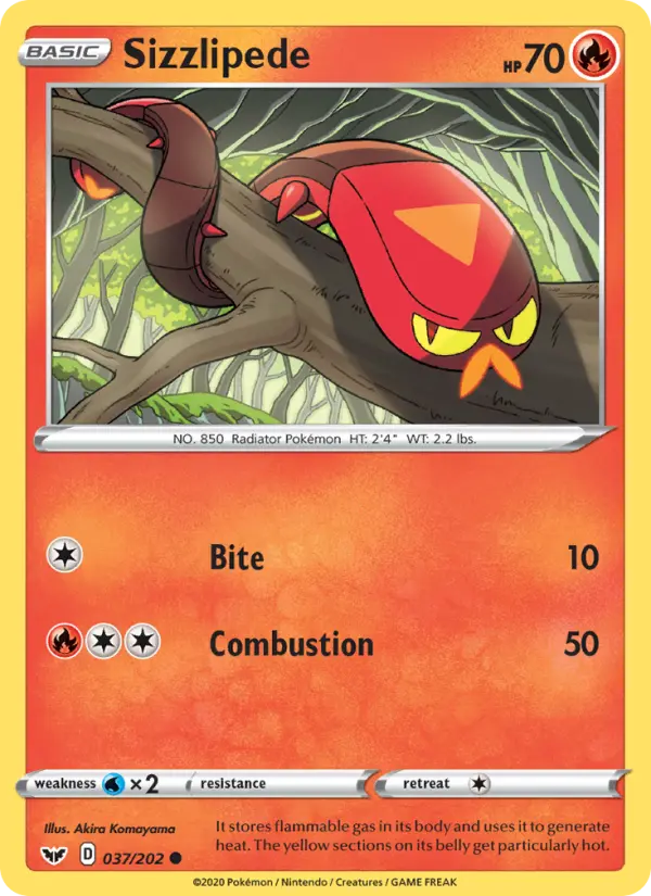 Sizzlipede — Sword & Shield card #37