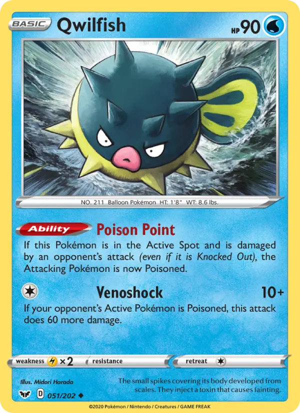Qwilfish — Sword & Shield card #51