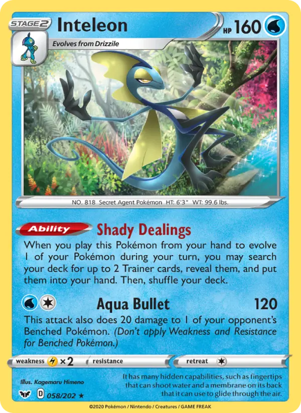 Inteleon — Sword & Shield card #58
