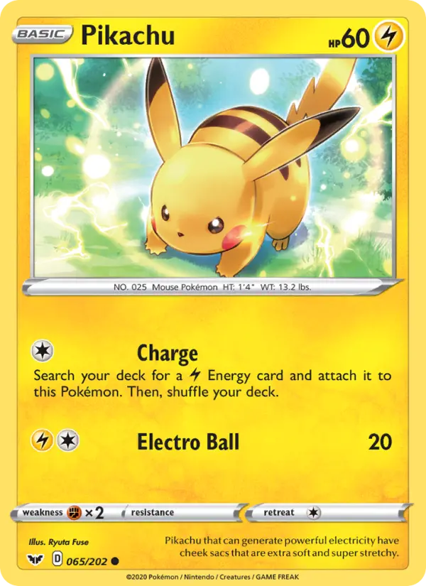 Pikachu — Sword & Shield card #65
