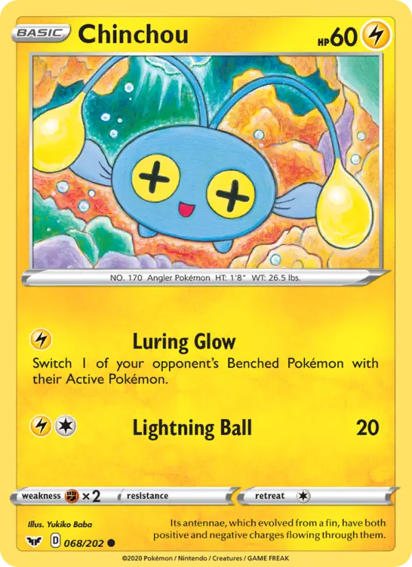 Chinchou — Sword & Shield card #68