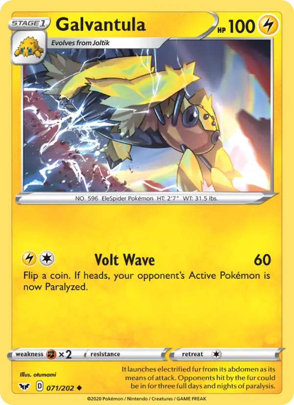 Galvantula — Sword & Shield card #71
