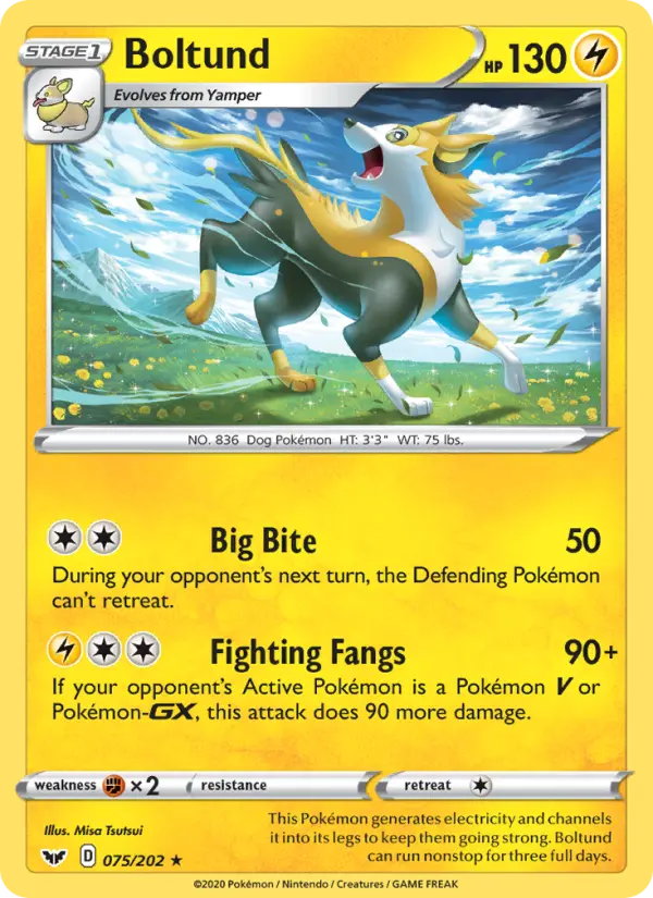 Boltund — Sword & Shield card #75