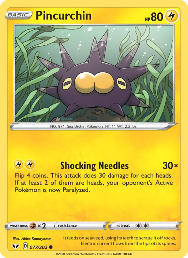 Pincurchin — Sword & Shield card #77