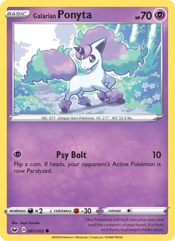 Galarian Ponyta — Sword & Shield card #81