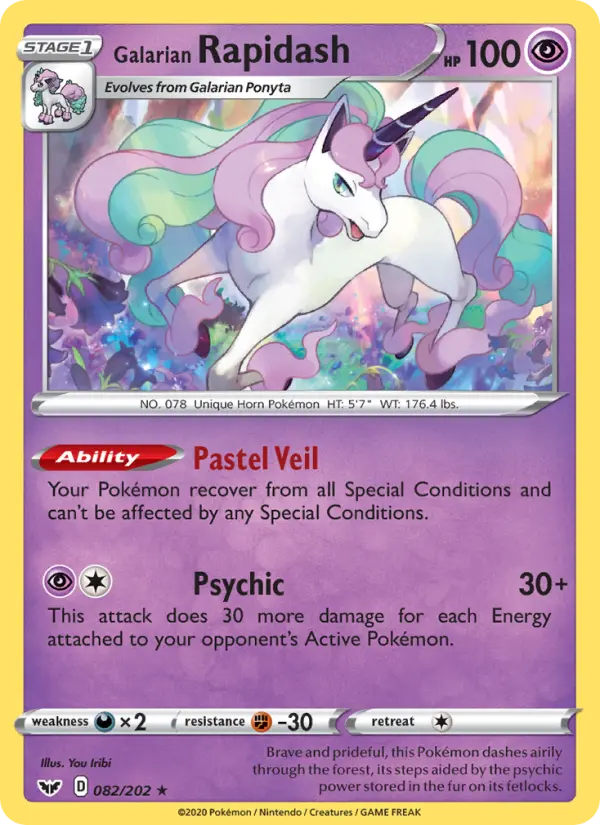 Galarian Rapidash — Sword & Shield card #82