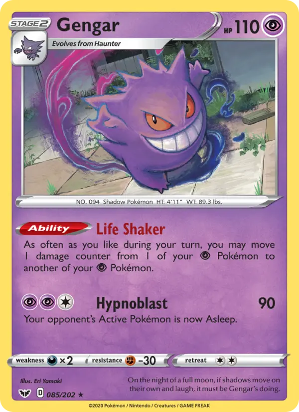 Gengar — Sword & Shield card #85