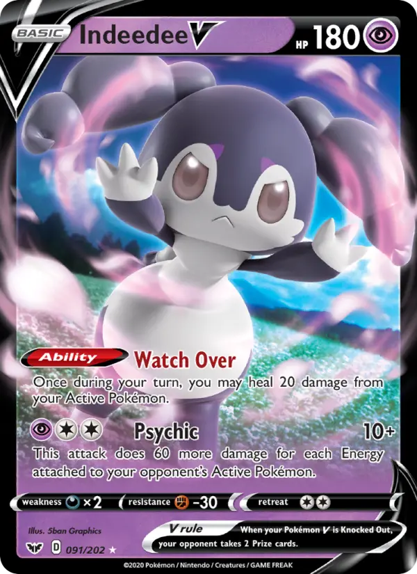 Indeedee V — Sword & Shield card #91