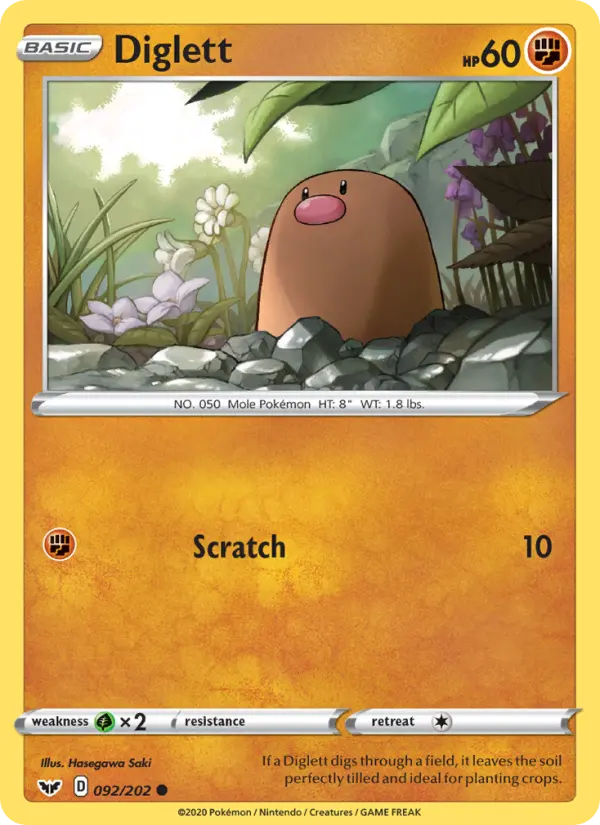 Diglett — Sword & Shield card #92