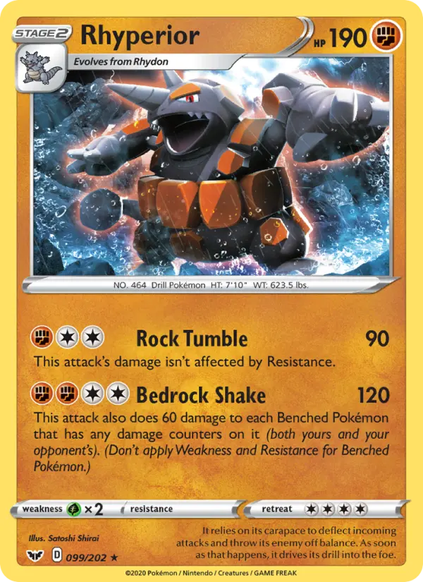 Rhyperior — Sword & Shield card #99