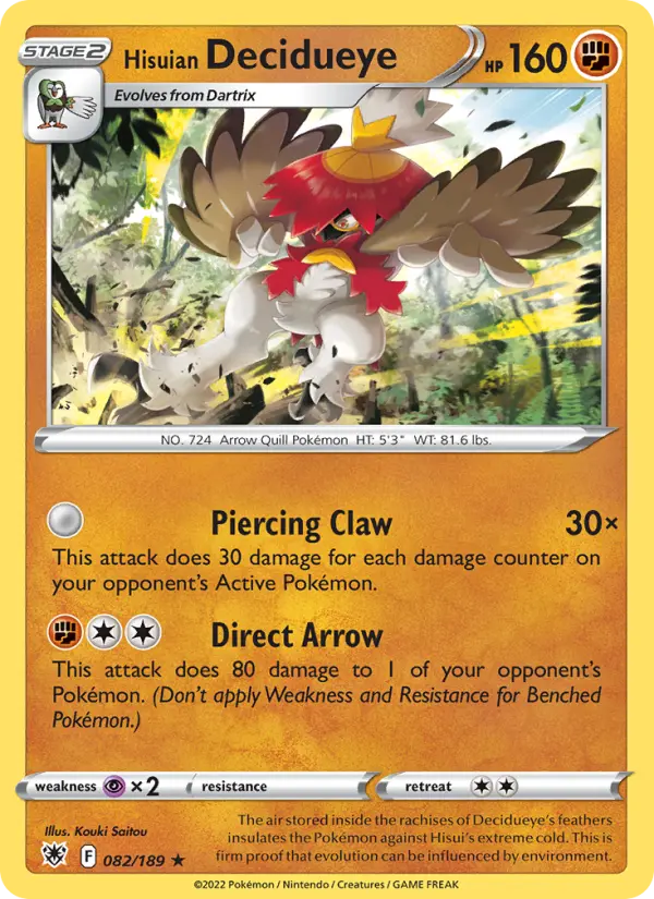 Hisuian Decidueye — Astral Radiance card #082