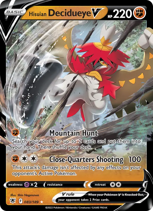Hisuian Decidueye V — Astral Radiance card #083