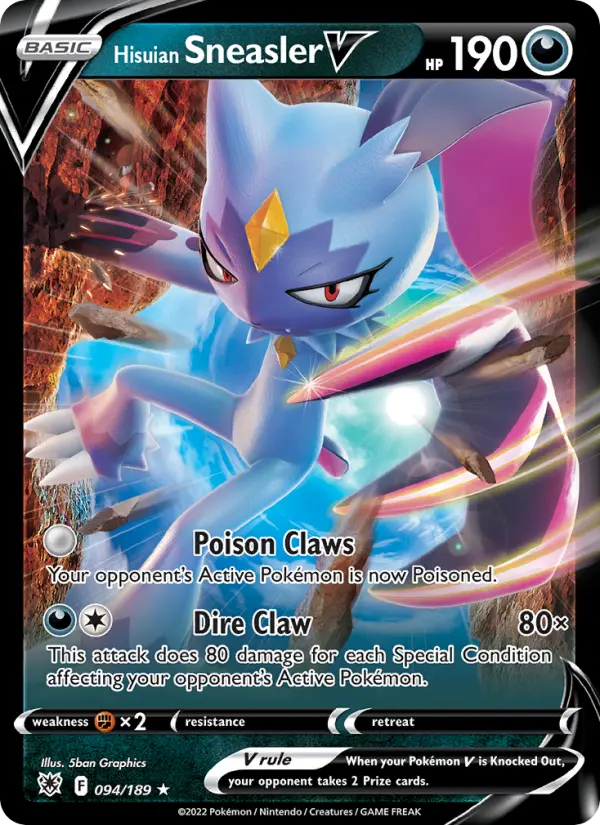 Hisuian Sneasler V — Astral Radiance card #094