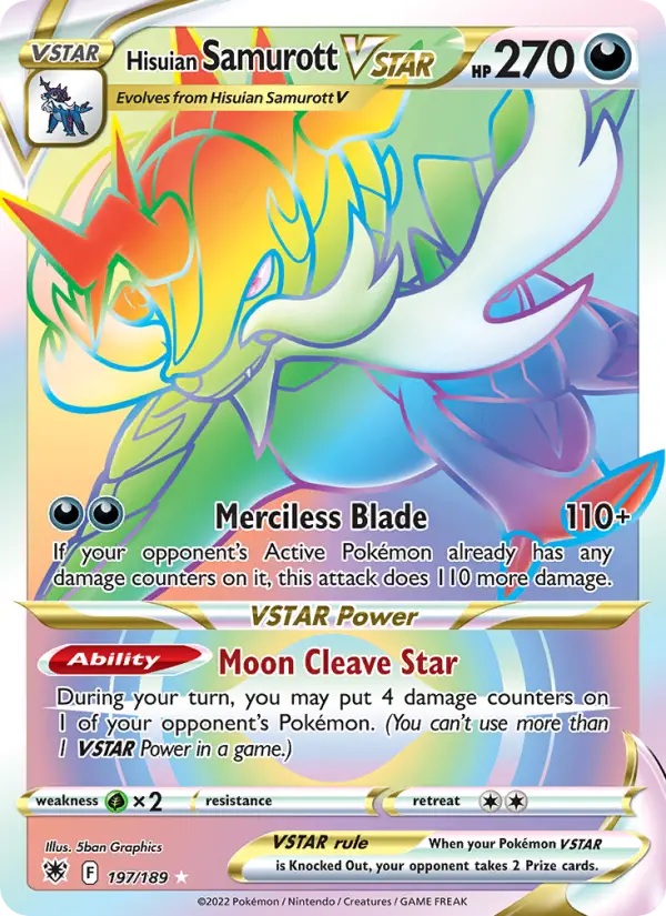 Hisuian Samurott VSTAR — Astral Radiance card #197