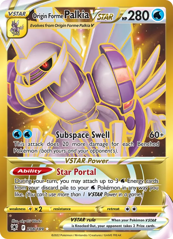 Origin Forme Palkia VSTAR — Astral Radiance card #208
