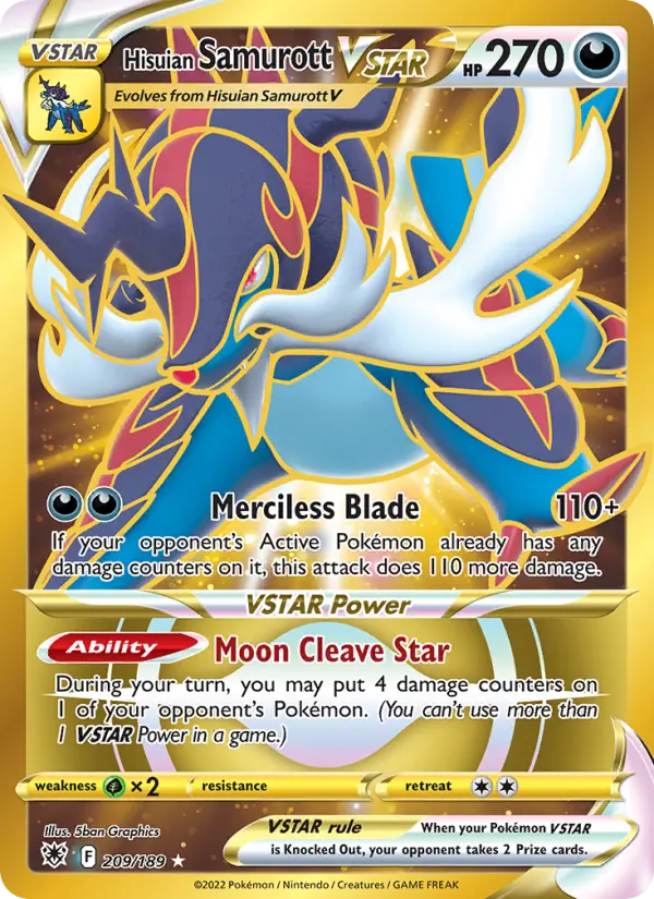 Hisuian Samurott VSTAR — Astral Radiance card #209
