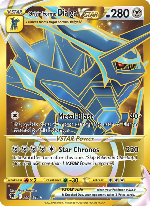 Origin Forme Dialga VSTAR — Astral Radiance card #210