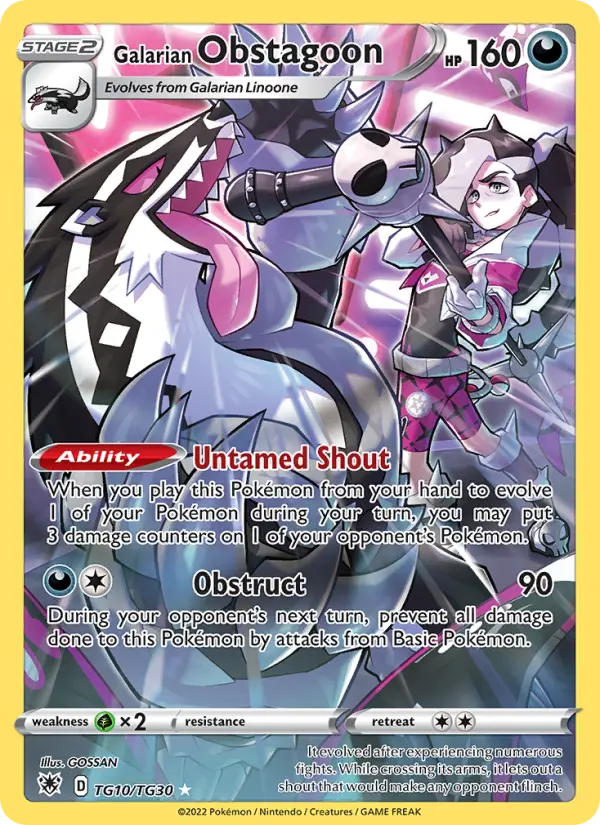 Galarian Obstagoon — Astral Radiance card #TG10