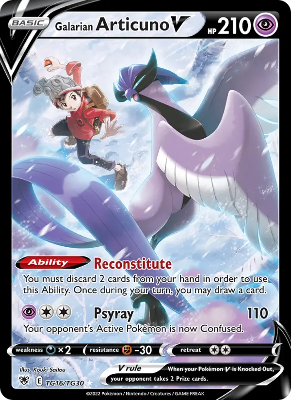 Galarian Articuno V — Astral Radiance card #TG16