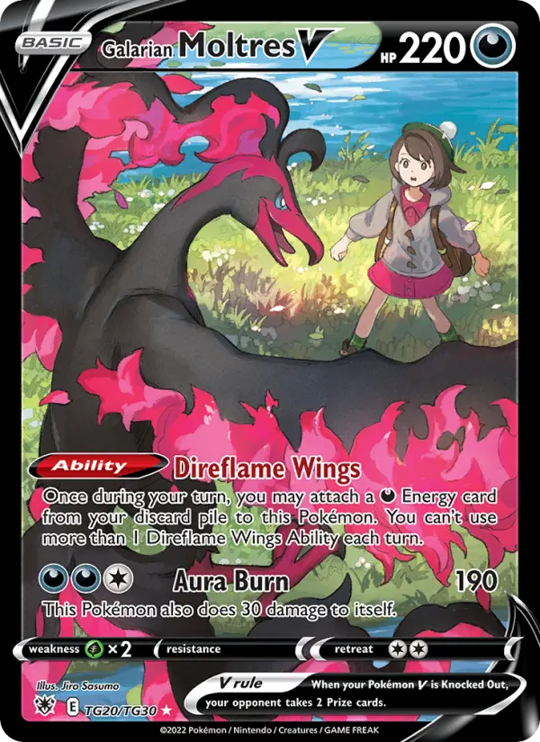 Galarian Moltres V — Astral Radiance card #TG20