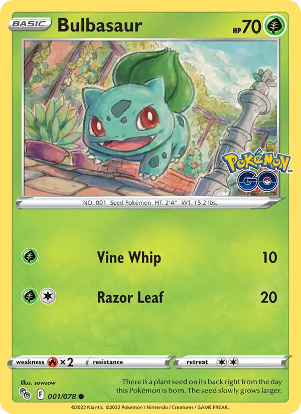 Bulbasaur — Pokémon GO card #001