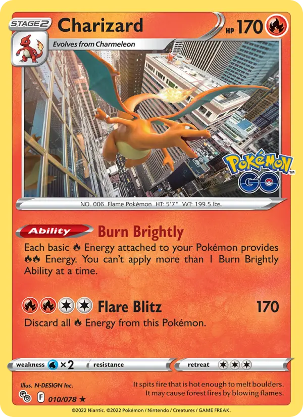 Charizard — Pokémon GO card #010