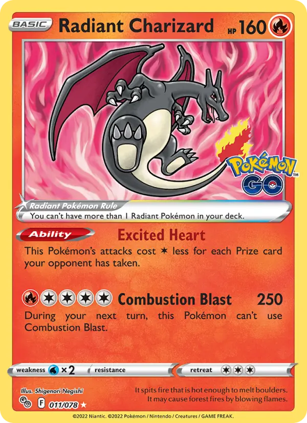 Radiant Charizard — Pokémon GO card #011