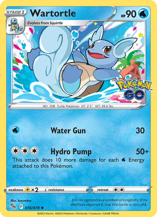 Wartortle — Pokémon GO card #016
