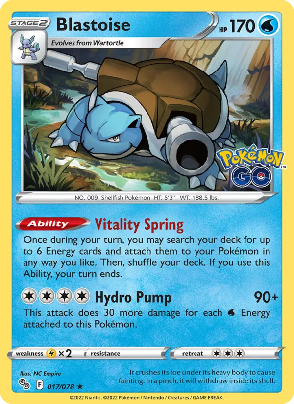 Blastoise — Pokémon GO card #017