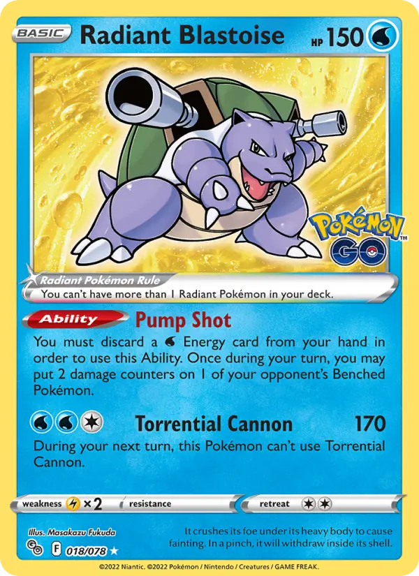 Radiant Blastoise — Pokémon GO card #018