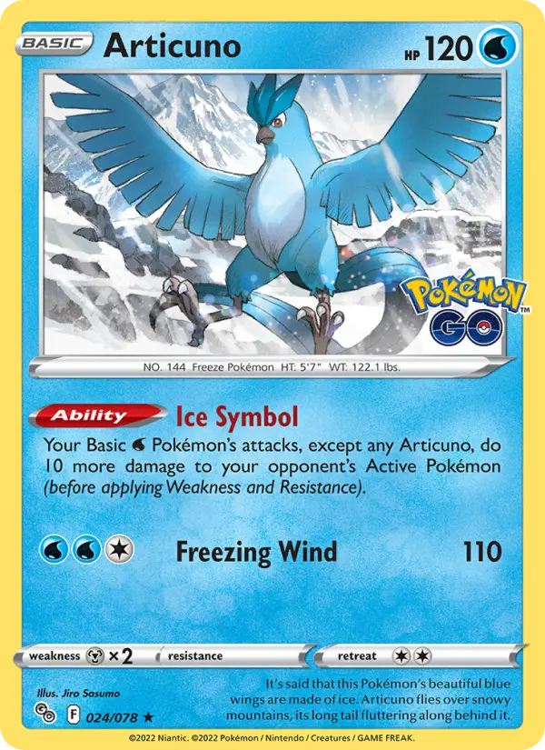 Articuno — Pokémon GO card #024