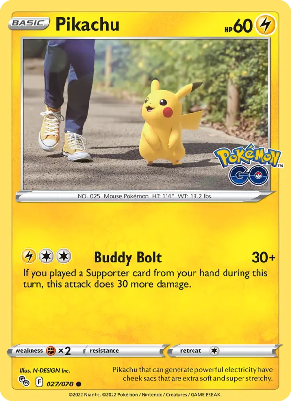 Pikachu — Pokémon GO card #027