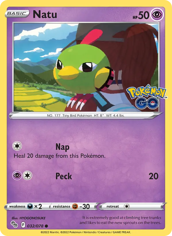 Natu — Pokémon GO card #032