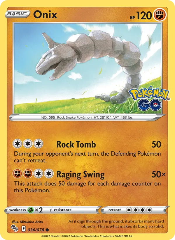 Onix — Pokémon GO card #036