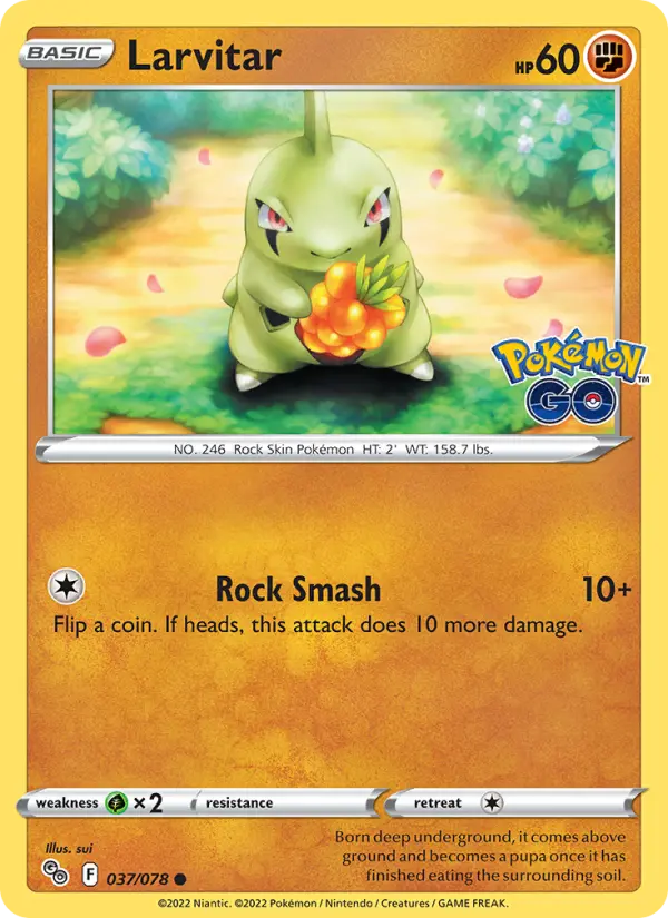 Larvitar — Pokémon GO card #037