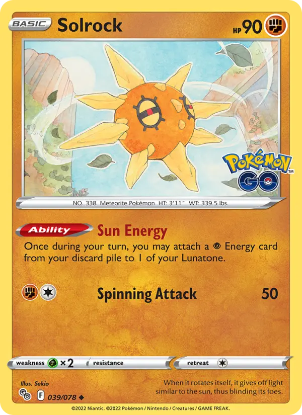 Solrock — Pokémon GO card #039