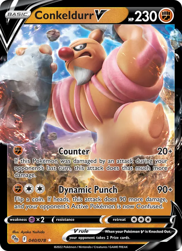 Conkeldurr V — Pokémon GO card #040