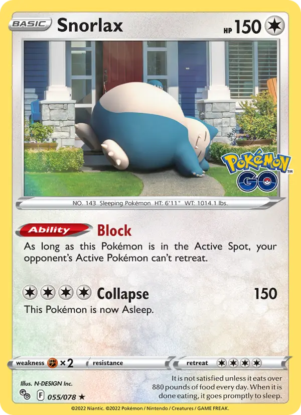 Snorlax — Pokémon GO card #055