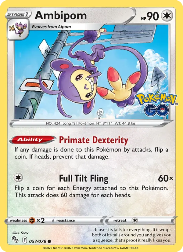 Ambipom — Pokémon GO card #057